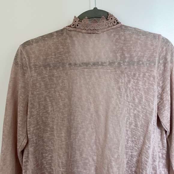 Sheer blush pink open front cardigan - Picture 5 of 5